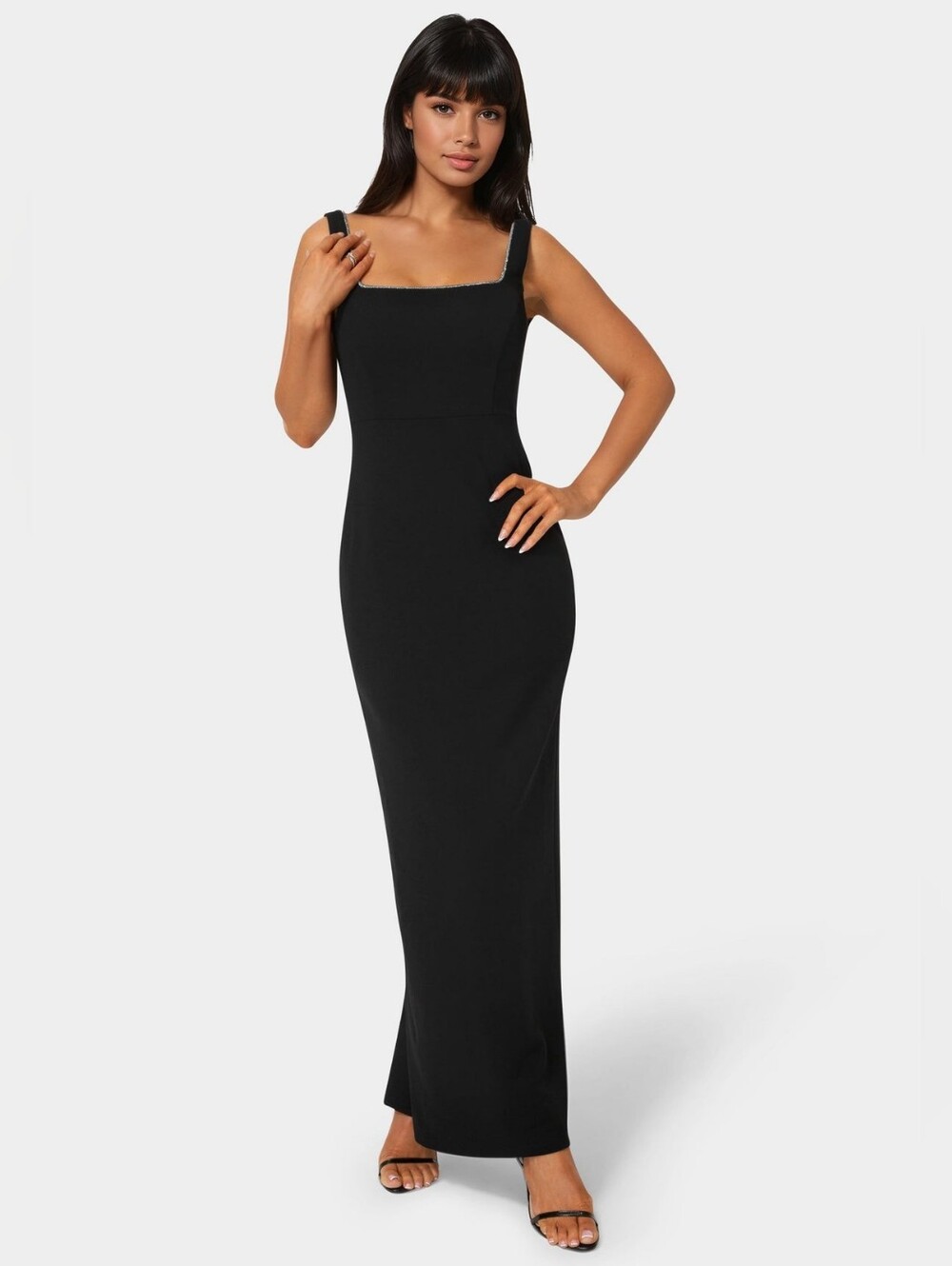 Bebe Square Neck Maxi Dress, Large